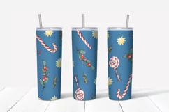 Christmas Cute Snowman Skinny tumbler wrap design Product Image 4