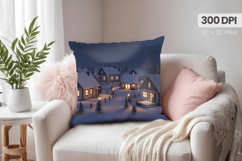 Winter Christmas Wonderland PNG Pillow, Winter Pillow Design Product Image 1