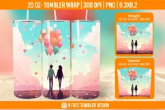 Valentines day Tumbler Wrap Designs, Sublimation Wrap Product Image 1