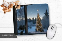 Winter Wonderland View with Christmas Tree Mouse Pad PNG Product Image 1