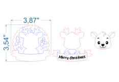 Deer Christmas Ornament SVG laser cut file for Glowforge Product Image 4