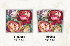 Stained Glass Peony Flower Tumbler Wrap | 20 oz tumbler Product Image 2