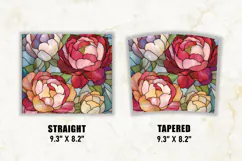 Stained Glass Peony Flower Tumbler Wrap | 20 oz tumbler Product Image 2