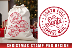 Christmas Stamp Clipart, Christmas Retro sublimation PNG Product Image 1