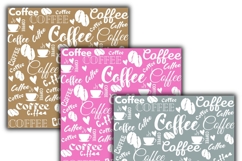 coffee digital papers, Coffee pattern, Coffee background Product Image 3
