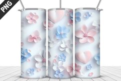 3D Flowers Tumbler Wrap | Sublimation Design | Tumble PNG Product Image 1