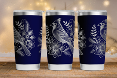 Tumbler laser svg| 20oz Tumbler Christmas Cardinal bird wrap Product Image 4