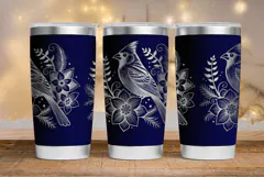 Tumbler laser svg| 20oz Tumbler Christmas Cardinal bird wrap Product Image 4