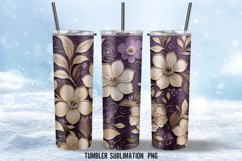 3D Flowers Tumbler Wrap Sublimation Designs Product Image 4