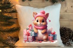 Cute Pink Christmas Animals Clipart Sublimation Product Image 4