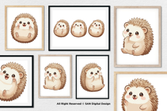 15 Bundle Watercolor Baby Hedgehog Animal Kids Spines Chibbi Product Image 4