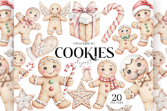 Gingerbread Cookies Clipart, 20 PNG Christmas Cookie Product Image 1