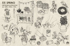 Spring Garden Line Art Collection Svg Png Eps Product Image 4