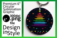 Stylish Round Design Keychain Template , Holiday Product Image 1