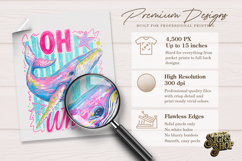 Oh Whale png, Girly Coastal Summer Whale Design DTF Product Image 6