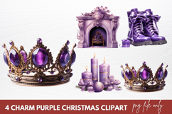 Charm Purple Christmas Clipart Sublimation Product Image 1