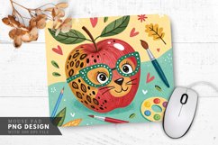 Funky Leopard Spot Apple Surrounded Mouse Pad PNG Product Image 1