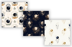 Harvest Moon Toile Digital Paper, Seamless Watercolor Product Image 4