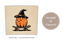 Spooky Pumpkin PNG, Cartoon Pumpkin Tumbler Wrap Product Image 4