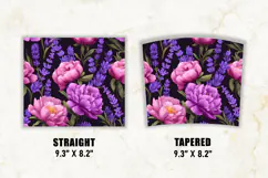 Peony & Lavender Flower Tumbler Wrap | 20 oz tumbler wrap Product Image 2