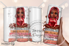 Black Bride Chibi PNG Sublimation Red Hair Chibi bride to be Product Image 3