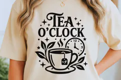 Tea O' Clock Svg, Tea Lover Svg, Tea Time Svg, Tea Cup Svg. Product Image 5