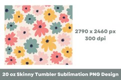 Flowers Pattern 20 oz Tumbler Sublimation PNG Product Image 4