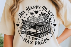 My Happy Place Has Pages Svg, Book Lover Svg, Book Worm Svg. Product Image 5