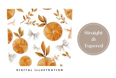 Watercolor Oranges Tumbler Design, Bows Tumbler Template Product Image 4
