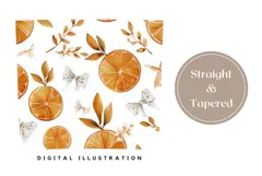 Watercolor Oranges Tumbler Design, Bows Tumbler Template Product Image 4