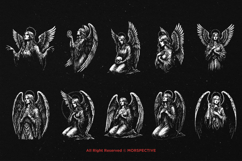 10 Bundle Dark Art White Angel Guardian Women Mother Heaven Product Image 6