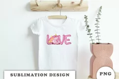 Watercolor Love Unicorn png Product Image 4