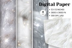 Grey Fur Background Animal Skin Digital Paper Wallpaper_6 Product Image 1