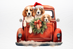 Vintage Red Truck With Many Clipart Product Image 4