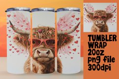 Adorable Red Heart Cow Sublimation Tumbler, Affection Product Image 1