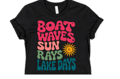 Boat waves sun rays lake days svg | Shirt Svg Product Image 3