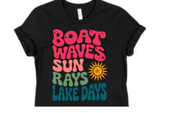 Boat waves sun rays lake days svg | Shirt Svg Product Image 3