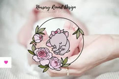 Nursery Round Design for Baby Girl - Welcome Sign SVG Product Image 5