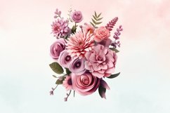 3d sublimation Pink Floral Bouquet Clipart Bundle, 3D Product Image 4