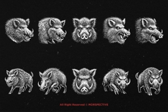 10 Bundle Dark Art Wild Boar Beast Animal Pig Wildlife Product Image 6
