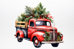 Christmas Cars Watercolor clipart PNG Product Image 4