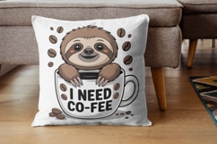 Funny Sloth PNG Bundle 19 Lazy &amp; Caffeinated Sublimation Product Image 4