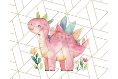 Watercolor Dinosaur and Rainbow PNG Clipart, Baby Nursery Product Image 4