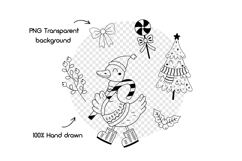 Silly Christmas Goose Clipart Funny Xmas Santa Goose PNG SVG Product Image 4