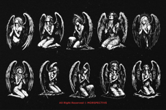 10 Bundle Dark Art Praying Angel Guardian Heaven Girl Wing Product Image 6