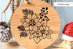 Hand Drawn Poinsettia Christmas Floral Arrangement SVG Product Image 4