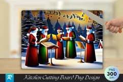 Carolers and Music Notes Cutting Board PNG Design Product Image 1