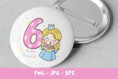 Birthday number sixth birthday party angel kawaii clipart Product Image 4