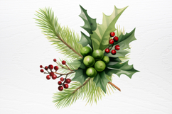Winter Christmas Greenery Clipart PNG Product Image 4