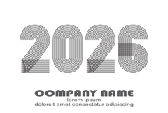Modern minimal cover background with 2026 number in black Product Image 1